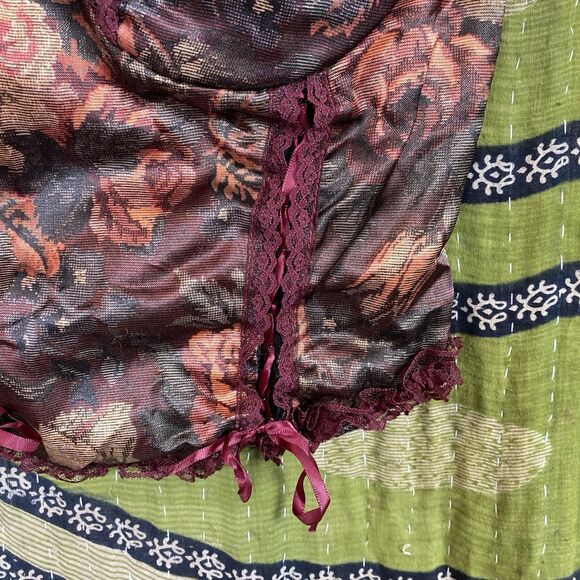 90s Frederick's of Hollywod Fairy Tapestry Corset/ Chiffon Shawl Set Size Small - Picture 9 of 16